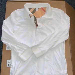 Boys authentic Burberry long sleeve polo.